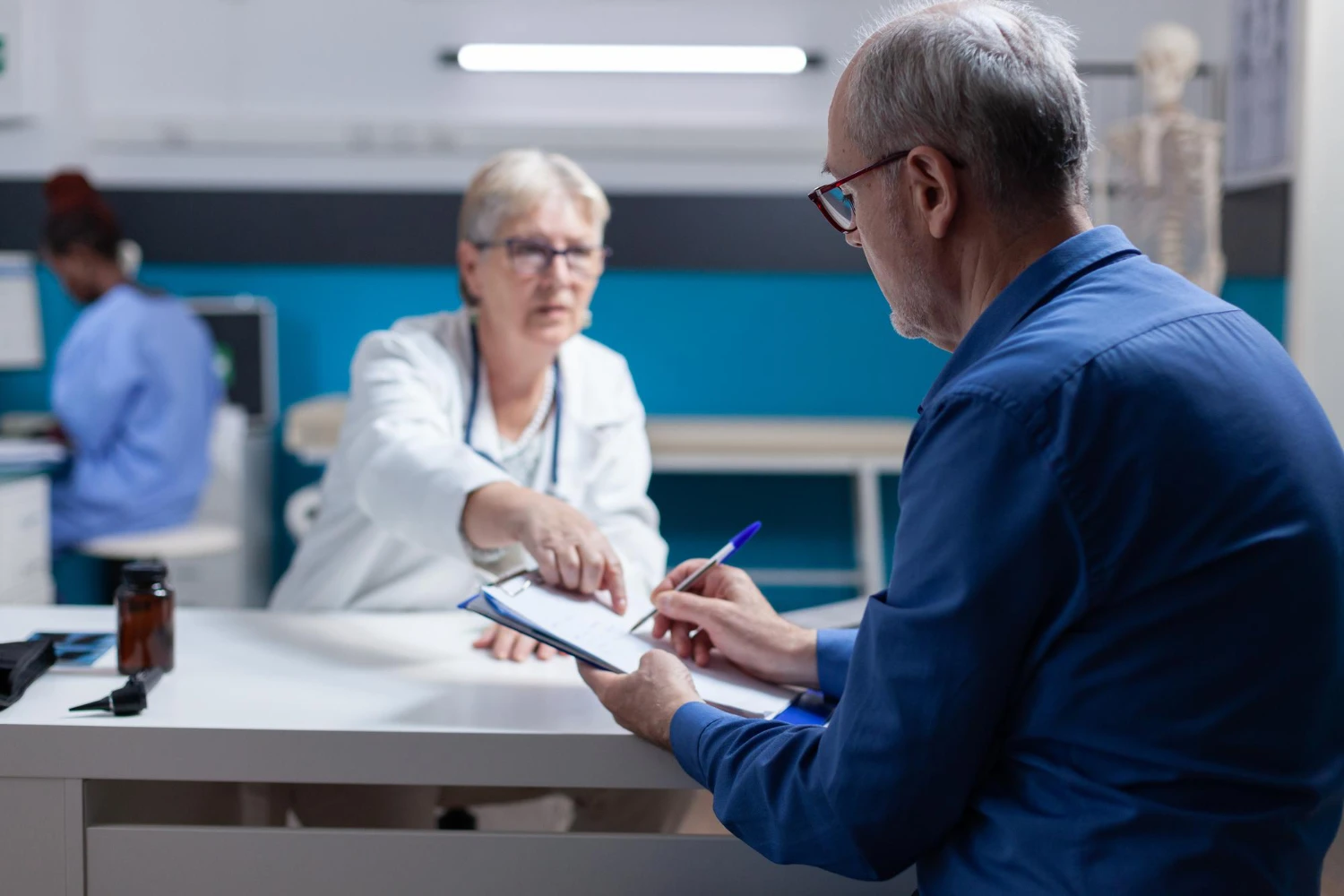 Doctor discussing adult capacity assessment