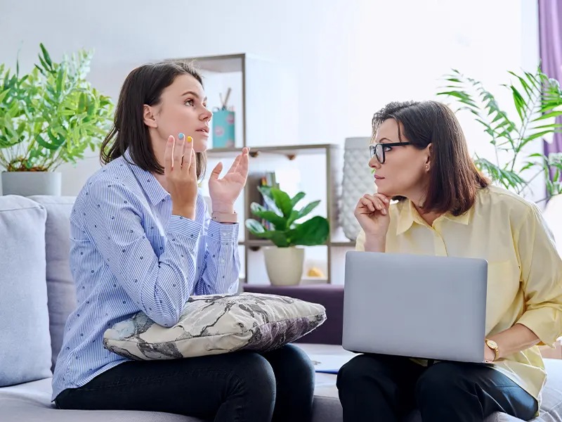 Teen and therapist session, adolescent counselling Calgary.