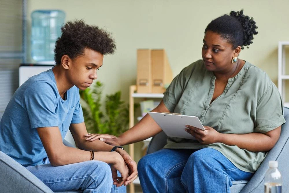 Teen mental health counseling support session