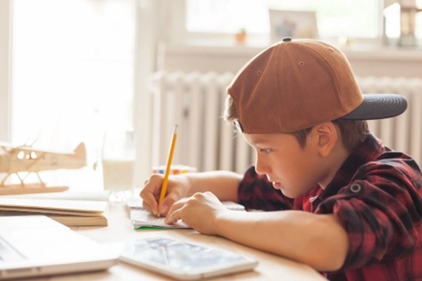 Boy focused on child psychological assessment